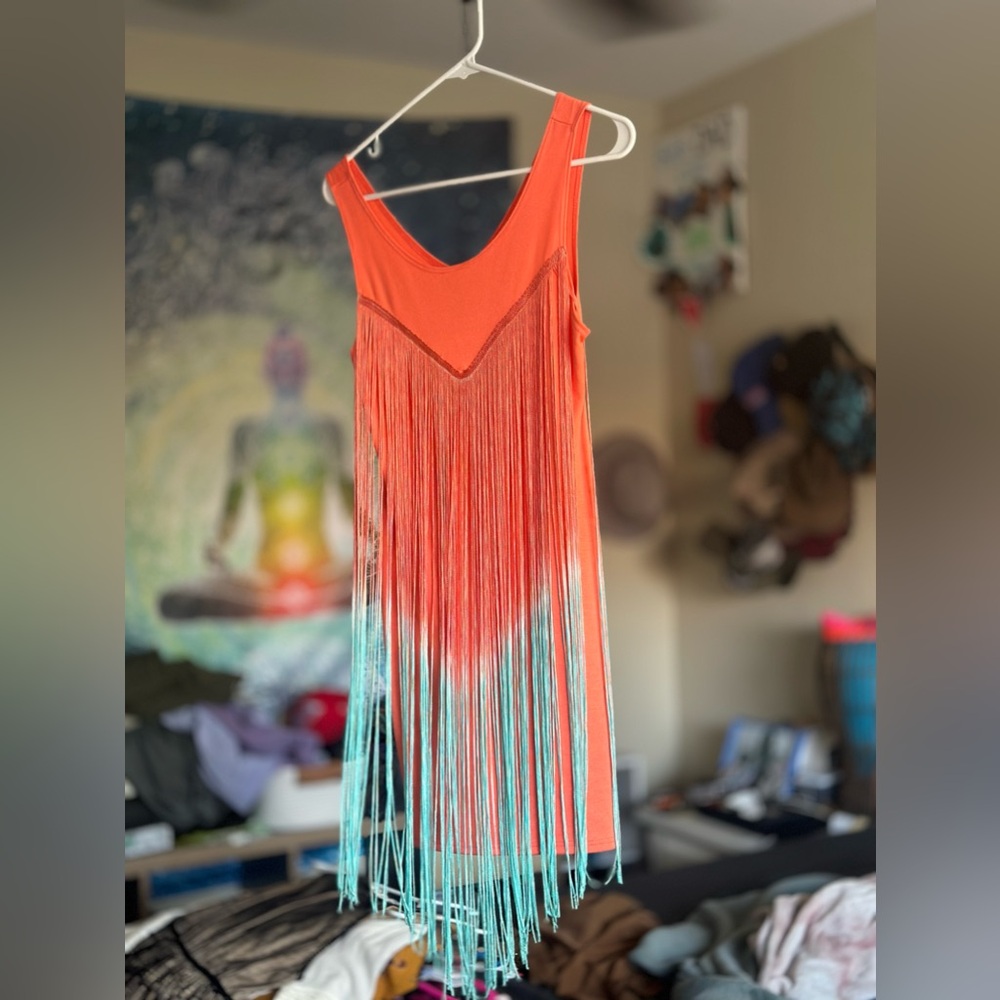 Loila Fringe Mini Dress - Size Small